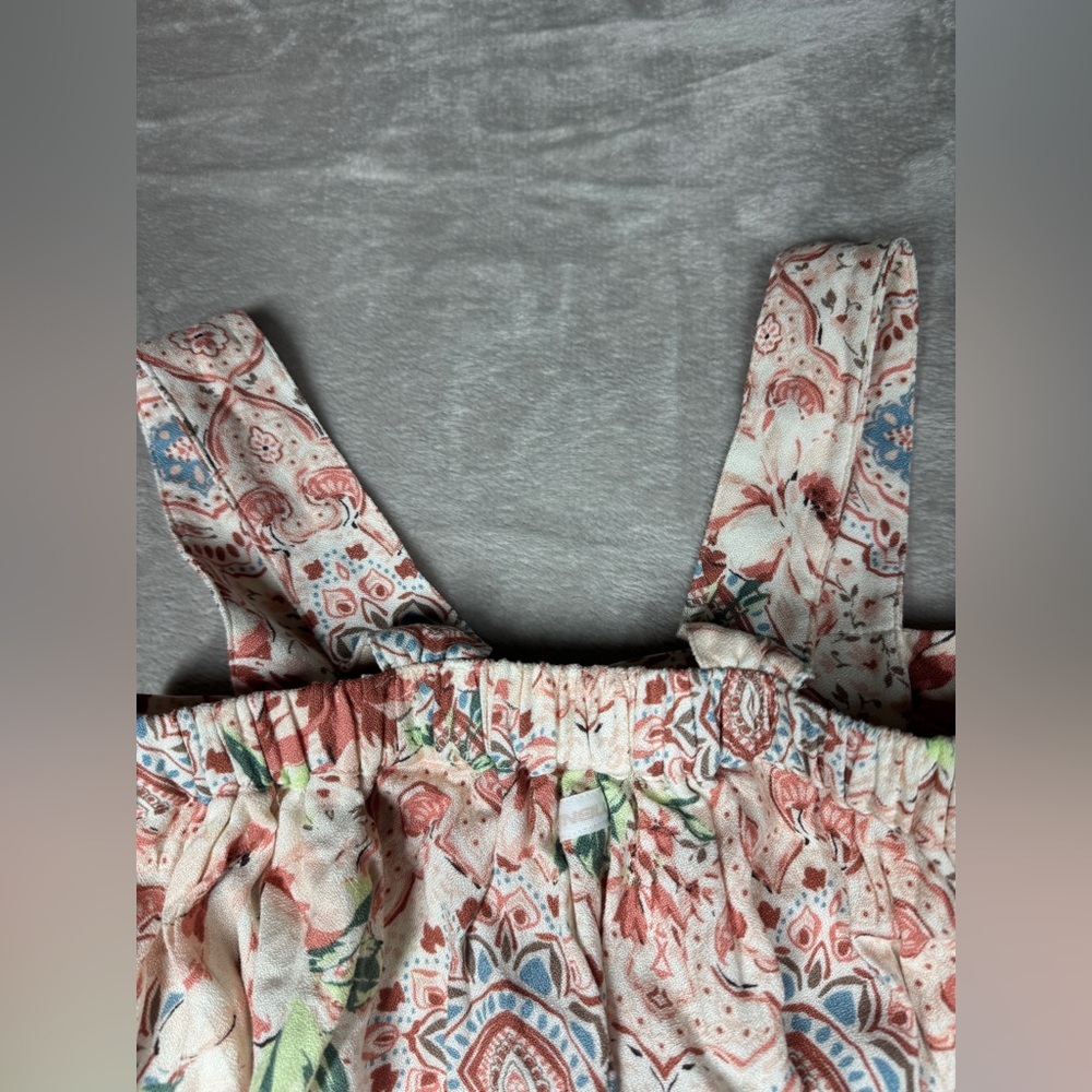 NWT O’Neill Girls Flounce Ruffle Jordan Tank Pink Cream Floral Midi Dress Large - Picture 11 of 16